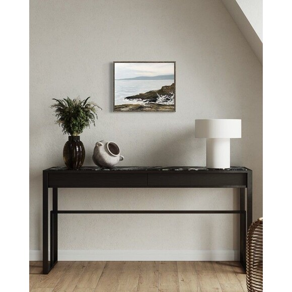 Original Oil Painting Contemporary Seascape Rocks Sea Spray Clouds 16x20 Signed - Picture 9 of 10